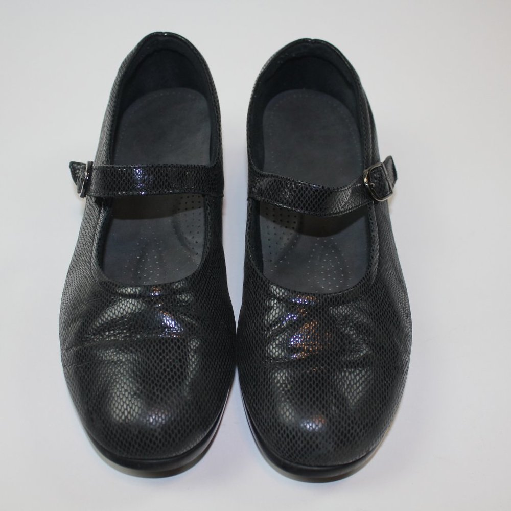 SAS Maria Black Snake Print Leather Mary Jane Comfort Womens Shoes Size 8.5 WW - Picture 3 of 10